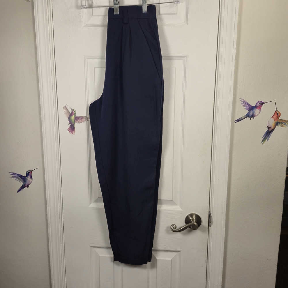 Vintage The Limit High-Waist Pleated Wool-Blend Trousers | Size 8 - Picture 4 of 7